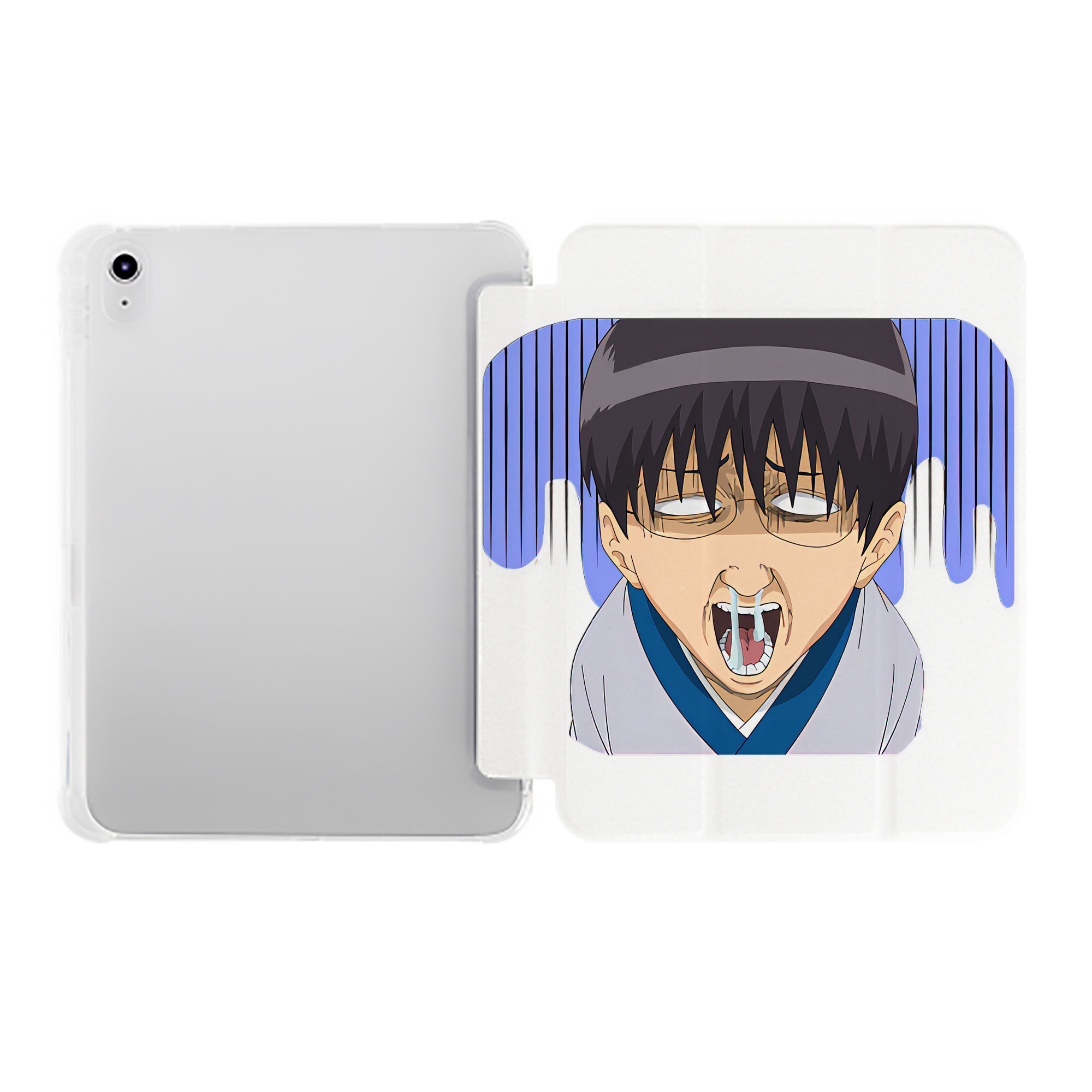 （画像用） ぎんたま 坂田銀時（さかたぎんとき） 神楽 志村新八（しむら しんぱち） GINTAMA Sakata Gintoki Kagura Shimura Shinpachi IPad ケース ペン収納付き 三つ折りスタンド PUレザー×シリコン 対応機種9.5/10.5/10.9インチ